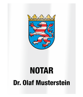 Notarschild 600 x 800 mm, Plexiglas® XT glasklar, Hessen