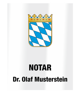 Notarschild 600 x 800 mm, Plexiglas® XT glasklar, Bayern