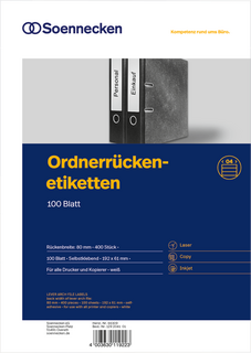 Ordnerrückenetiketten Soe 66308 schmal/kurz - DIN A4 -...