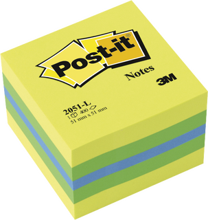 Haftnotizwürfel Post-it® 2051-L Mini, 51 x 51 mm, 400...