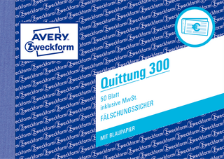 Quittung Avery Zweckform 300, inkl. MwSt., DIN A6 quer,...