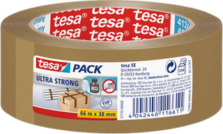 Packband tesa® pack Ultra Strong 57175, 38 mm x 66 m, braun