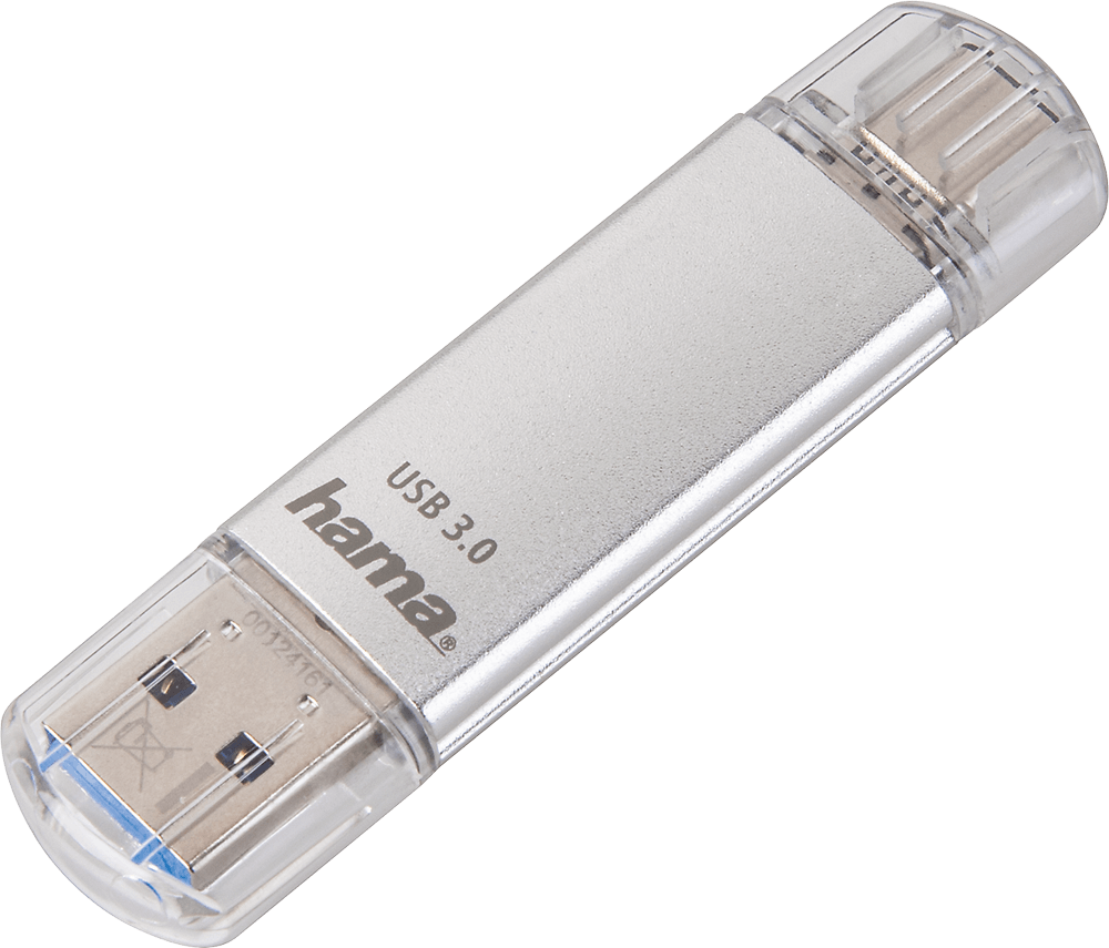 USB-Stick Hama FlashPen C-Laeta, 64 GB, USB 3.1/3.0, 40 MB/s, silber