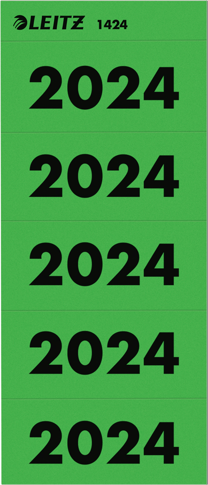 Jahreszahlen LEITZ 1424, Jahr 2024, grün, 100 Stück KOPIE
