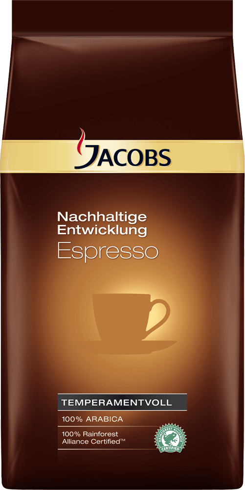 Espresso JACOBS Nachhaltige Entwicklung, ganze Bohnen, 1.000 g