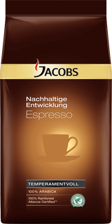 Espresso JACOBS Nachhaltige Entwicklung, ganze Bohnen,...