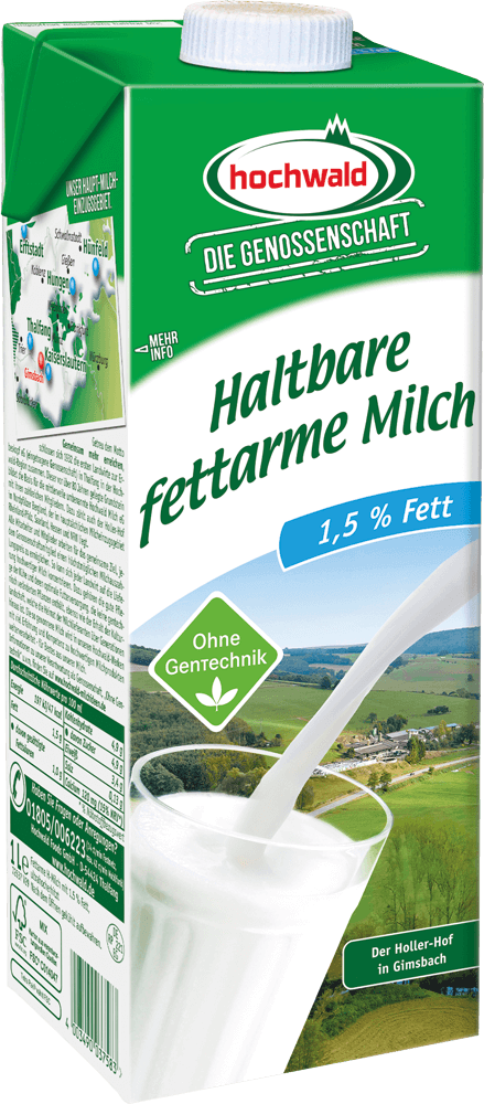 H-Milch hochwald 1,5 %, Tetrapack, 12 x 1 Liter