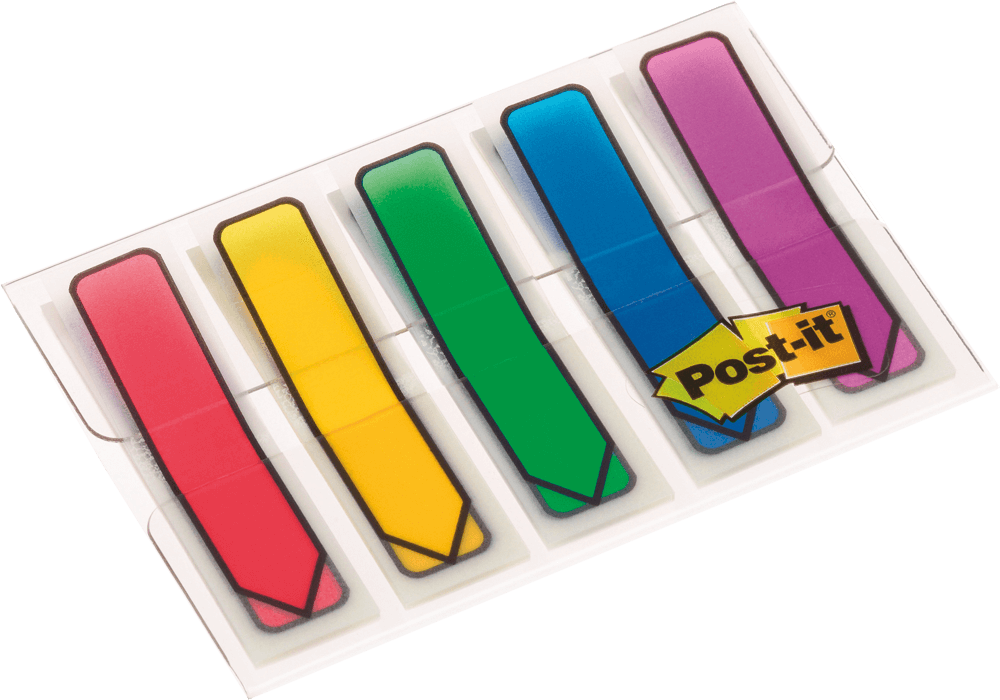 Haftstreifen Post-it® Index Pfeile 684ARR1, Polyester, 11,9 x 43,2 mm, 100 Pfeile, farbig sortiert