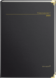 FK 7, Fristenkalender 2024 Premium, schwarz mit Goldprägung