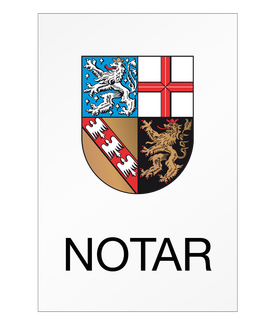 Notarschild 200 x 300 mm, Plexiglas® XT glasklar, Saarland