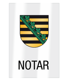 Notarschild 200 x 300 mm, Plexiglas® XT glasklar, Sachsen
