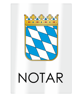Notarschild 200 x 300 mm, Plexiglas® XT glasklar, Bayern