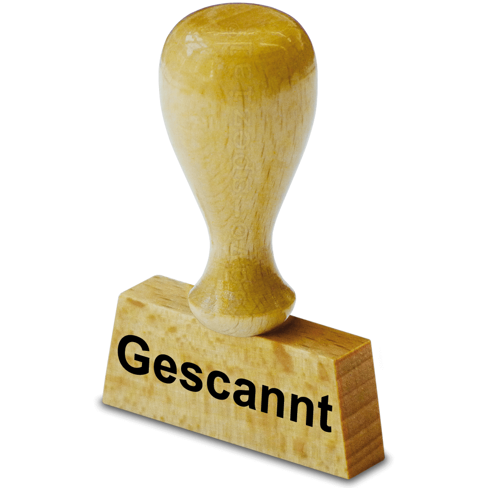 Holz-Vorgangsstempel - Gescannt